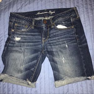 American Eagle distressed denim shorts